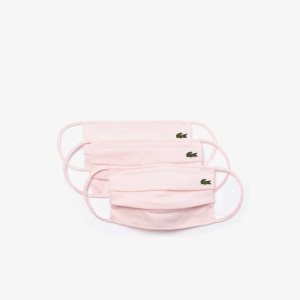 Lacoste L.12.12 Face Masks 3-Pack Ljusrosa | NPJYW-7582