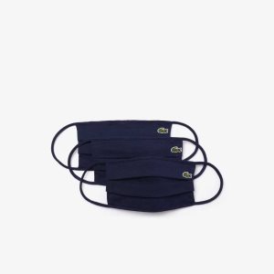 Lacoste L.12.12 Face Masks 3-Pack Marinblå Blå | FMVUS-1754