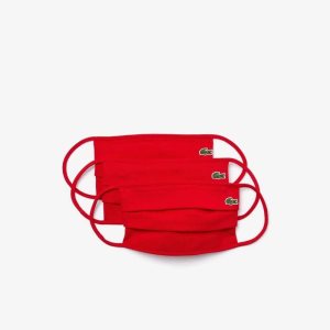 Lacoste L.12.12 Face Masks 3-Pack Röda | EGYJP-9570