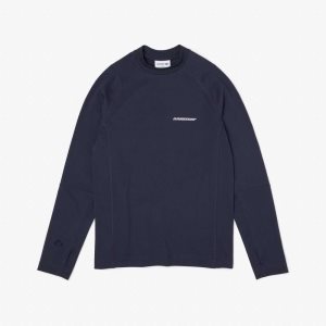 Lacoste Long Sleeve Organic Bomull Slim Fit Blå | XSMFW-1708