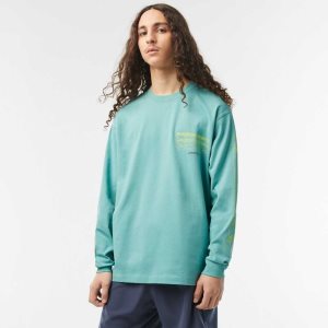 Lacoste Loose Fit Bomull Jersey Long Sleeve Mintgröna | GXIZD-0748