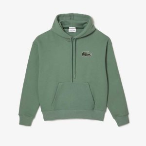 Lacoste Loose Fit Hooded Organic Bomull Khaki Gröna | CTOYJ-1792