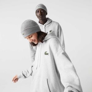 Lacoste Loose Fit Hooded Organic Bomull Grå | LRCKF-9736