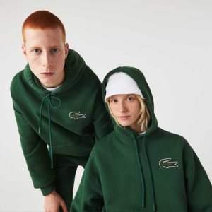 Lacoste Loose Fit Hooded Organic Bomull Gröna | XVYNM-4501