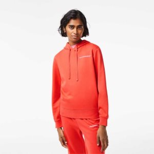 Lacoste Loose Fit Hoodie with Contrast Branding Orange | UVNFL-1468