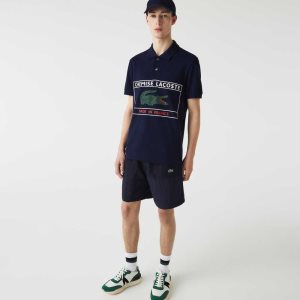 Lacoste Made in France Regular Fit Organic Bomull Marinblå Blå | GZHCW-7185