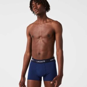 Lacoste Microfiber Trunk 3-Pack Marinblå Blå Blå | UHZJP-0154