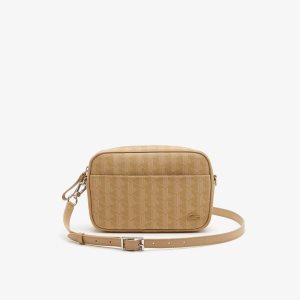 Lacoste Monogram Zip Crossover Beige | KVRNT-5741