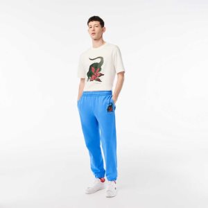 Lacoste Netflix Croc Print Track Blå | NPTMC-7189