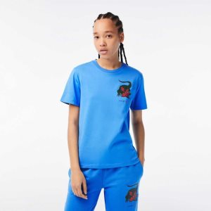 Lacoste Netflix Organic Bomull Jersey T-Shirt Blå | DQNBW-8916