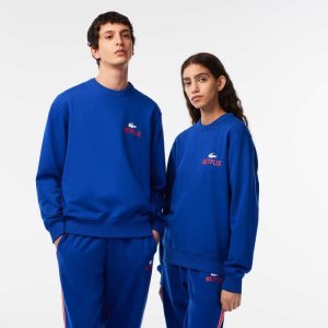 Lacoste Netflix Round Neck Print Back Blå | AZBST-6754