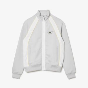 Lacoste Organic Bomull Colorblock Zipped Ljusgrå Vita Gula | YDRHS-0943