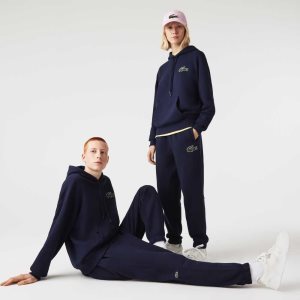 Lacoste Organic Bomull Fleece Trackpants Marinblå Blå | FSLKB-2803