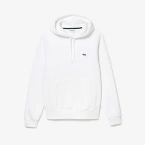 Lacoste Organic Bomull Hooded Vita | WXHLV-0389