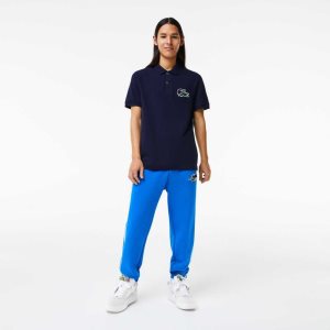 Lacoste Organic Bomull Pique Marinblå Blå | NXQBZ-0169