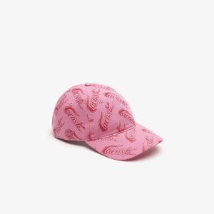 Lacoste Organic Bomull Vintage Print Rosa Röda | TWDLQ-9876