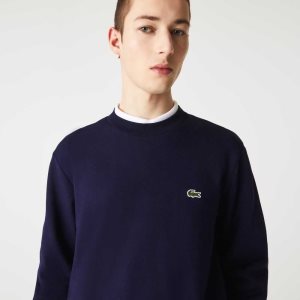 Lacoste Organic Brushed Bomull Marinblå Blå | XIVQB-1635