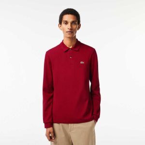 Lacoste Original L.12.12 Long Sleeve Bomull Vinröda | FZVBE-2839