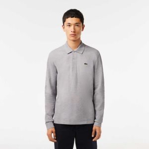 Lacoste Original L.12.12 Long Sleeve Heathered Bomull Grå | AKNFE-2690