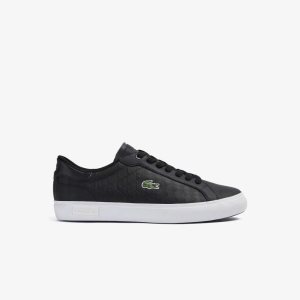 Lacoste Powercourt Läder Svarta Vita | UTQBZ-0346