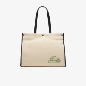 Lacoste Print Front Tote Beige | BFJRI-5436