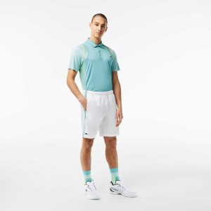 Lacoste Recycled Polyester Tennis Vita Gröna Gula | ETXPF-4592