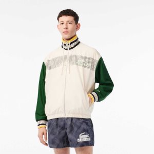 Lacoste Recycled Polyester Track Vita Gröna | ETMFH-9836