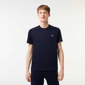 Lacoste Regular Fit Logo Stripe Marinblå Blå | NFBMQ-7023