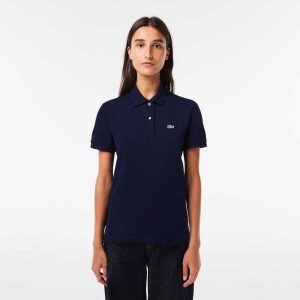 Lacoste Regular Fit Soft Bomull Petit Pique Marinblå Blå | CWHEN-9528