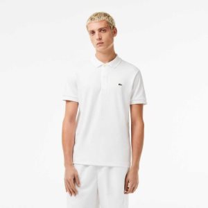 Lacoste Regular Fit Ultra Soft Bomull Jersey Vita | NHMBE-3806