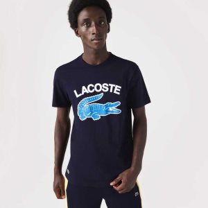 Lacoste Regular Fit XL Crocodile Print Marinblå Blå | HCEKN-1504