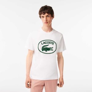 Lacoste Relaxed Fit Branded Bomull Vita Gröna | LIWZY-3627