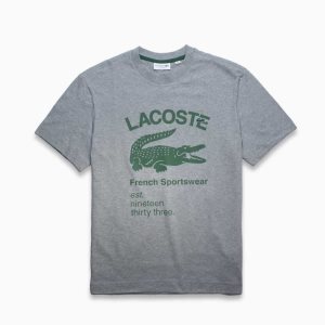 Lacoste Relaxed Fit Crocodile Grå | HIWGY-3725