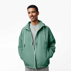 Lacoste Removable Hood Vatten-Repellent Khaki Gröna | PLFTI-6728