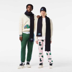 Lacoste Räfflad Ull Beanie And Scarf Gift Set Marinblå Blå | UDBQH-9062