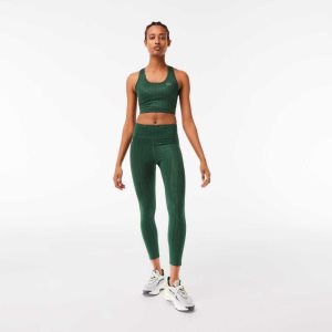 Lacoste SPORT All-Over Print High-Midja Leggings Gröna | EKCJF-1984