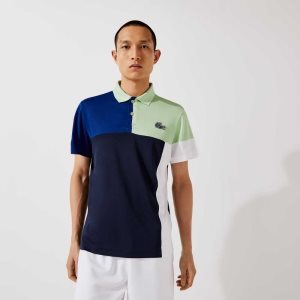 Lacoste SPORT Andas Colorblock Pique Gröna Blå Marinblå Blå Vita | HCXAN-3549