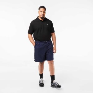 Lacoste SPORT Big Fit Jersey Fodrade Marinblå Blå | WMLYF-1674