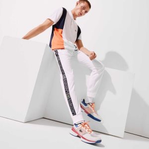 Lacoste SPORT Branded Bands Tracksuit Vita Orange Marinblå Blå | XTUAW-2639