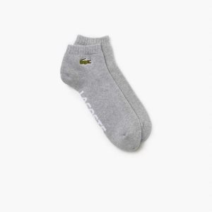 Lacoste SPORT Branded Stretch Bomull Low-Cut Grå Vita | NGUTJ-7829