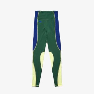 Lacoste SPORT Color-Block Knit Effect Leggings Gröna Blå Gula | LNQZV-8397