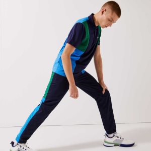 Lacoste SPORT Colorblock Bands Marinblå Blå Gröna Blå Vita | OCILA-5873