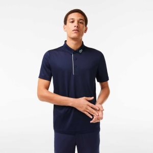 Lacoste SPORT Jersey Golf Marinblå Blå Vita | EUAWC-3847