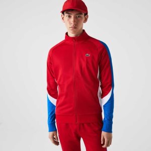 Lacoste SPORT Klassiska Fit Zip Tennis Röda Blå Vita | CMUFX-6374