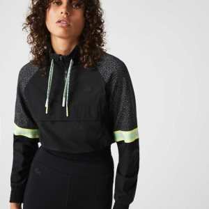 Lacoste SPORT Loose Fit Cropped Colorblock Svarta | MFIKZ-4057