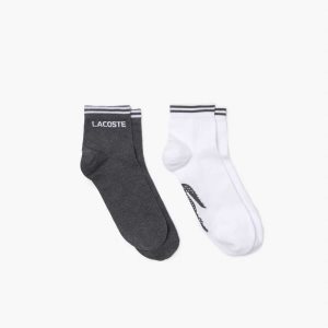 Lacoste SPORT Low-Cut Bomull Sock Two-Pack Grå Vita | VQYEA-9581