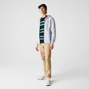 Lacoste SPORT Lätta Bi-material Hoodie Grå Ljusgrå | RUTPO-0675