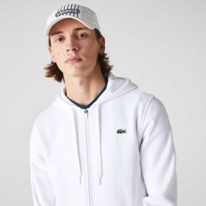 Lacoste SPORT Lätta Bi-material Hoodie Vita | PRSXZ-8601