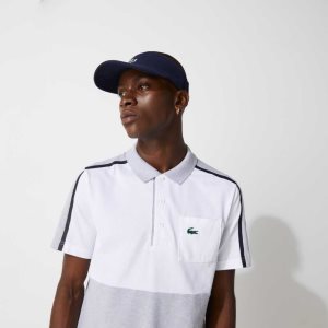 Lacoste SPORT Pique And Fleece Tennis Visor Marinblå Blå | EDUKH-4132