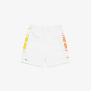 Lacoste SPORT Randig Vita Gula Orange | MYQCN-4506